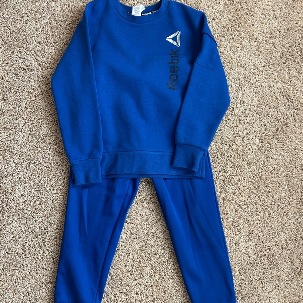 Reebok Kids Royal Blue Sweatpants and Sweatshirt Set